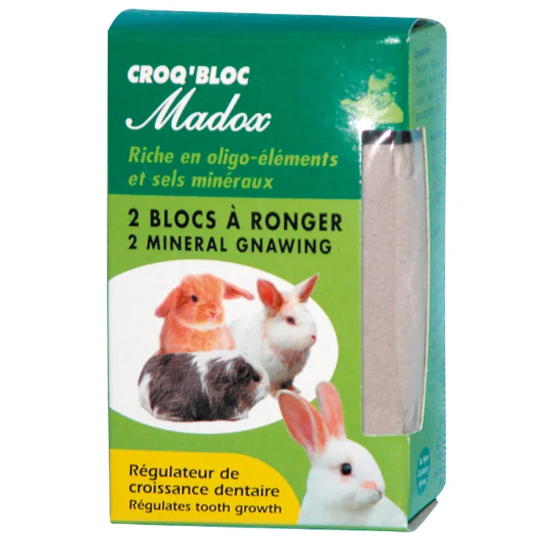 Lot de 2 Croq'bloc Bloc à ronger lapins et rongeurs 200 g - Perrin Madox