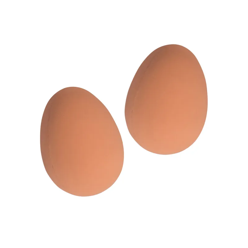 Lot de 2 œufs factices OLBA en caoutchouc brun pour poules