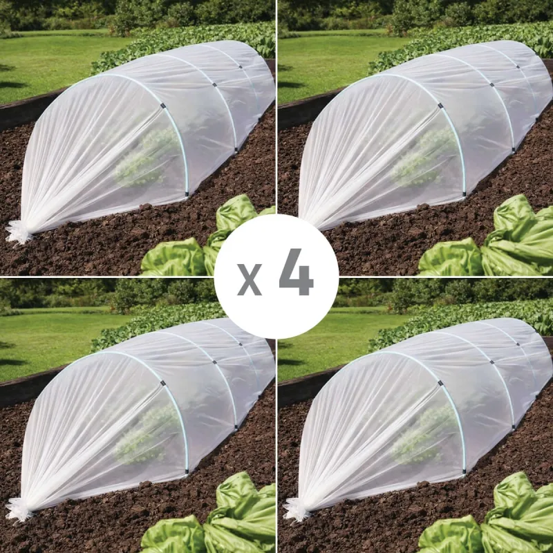 Lot de 4 Voiles de croissance semi-transparent 2,5x10m pour protection des cultures - Ducatillon