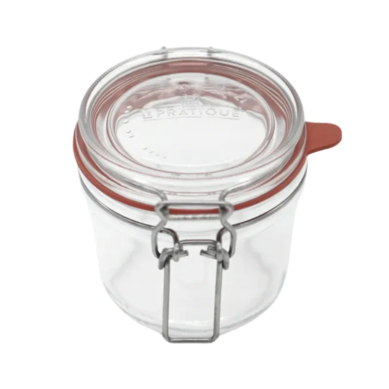 Lot de 6 Bocaux à Armature 350ml Ø85mm avec 10 Étiquettes - Le Pratique
