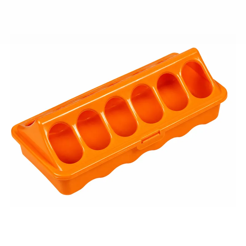 Mangeoire linéaire à trous plastique 20 cm poussins et cailles - Orange GAUN - Ducatillon
