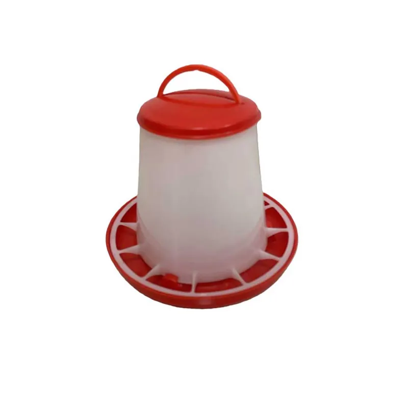 Mangeoire à trémie plastique 1,5 kg avec poignée pour volailles - Ducatillon
