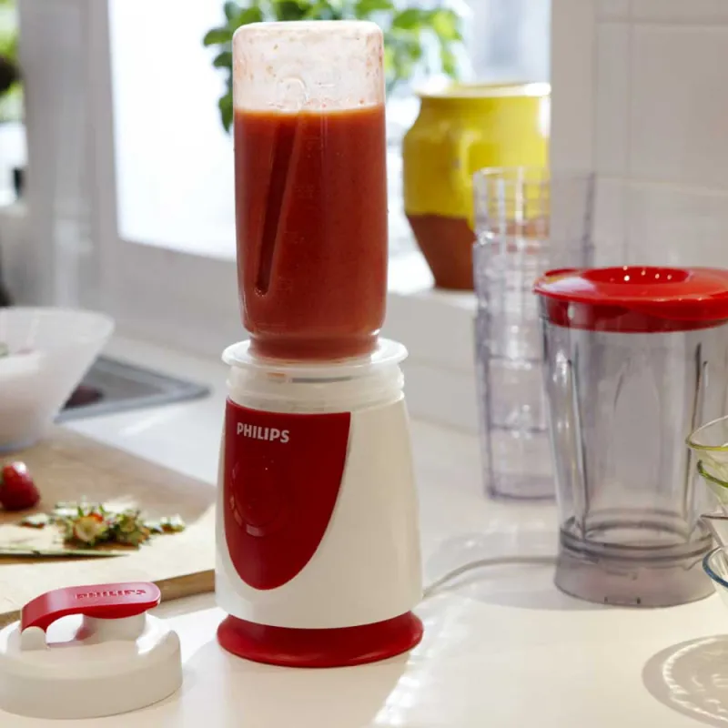 Mini blender 350W plastique sans BPA blanc gris 0,6L + gourde - Ducatillon
