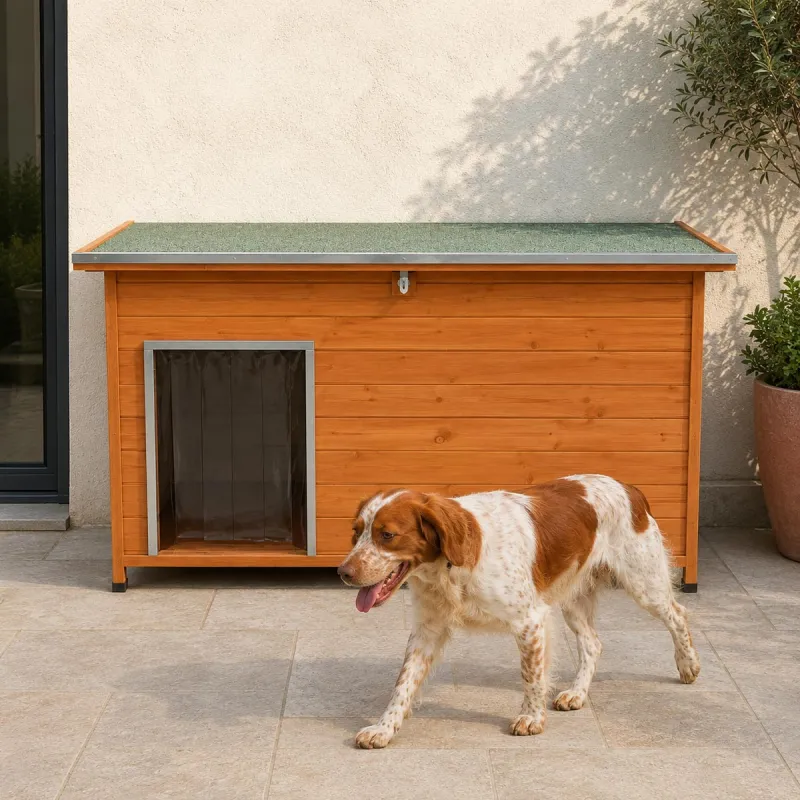 Niche en bois haute isolation Taille L - Épicéa 3 couches avec toit étanche - Ducatillon