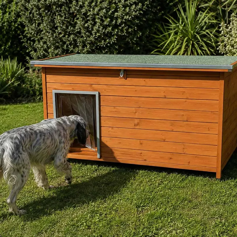 Niche en bois haute isolation Taille XL - Épicéa 3 couches avec toit étanche - Ducatillon