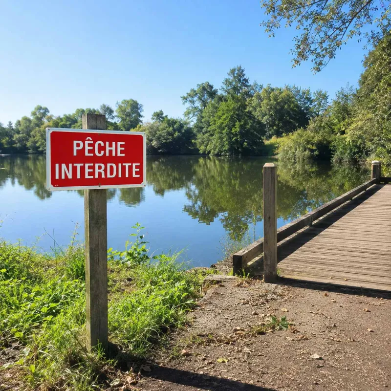 Panneau PÊCHE INTERDITE Akilux 26X20cm à l'unité - Ducatillon