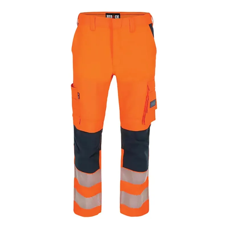 Pantalon de travail homme Hector Herock - Orange - Multi-poches professionnelles - Taille 40