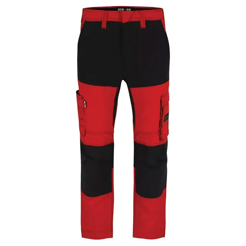 Pantalon de travail homme Hector Herock - Rouge - Multi-poches professionnelles - Taille 56