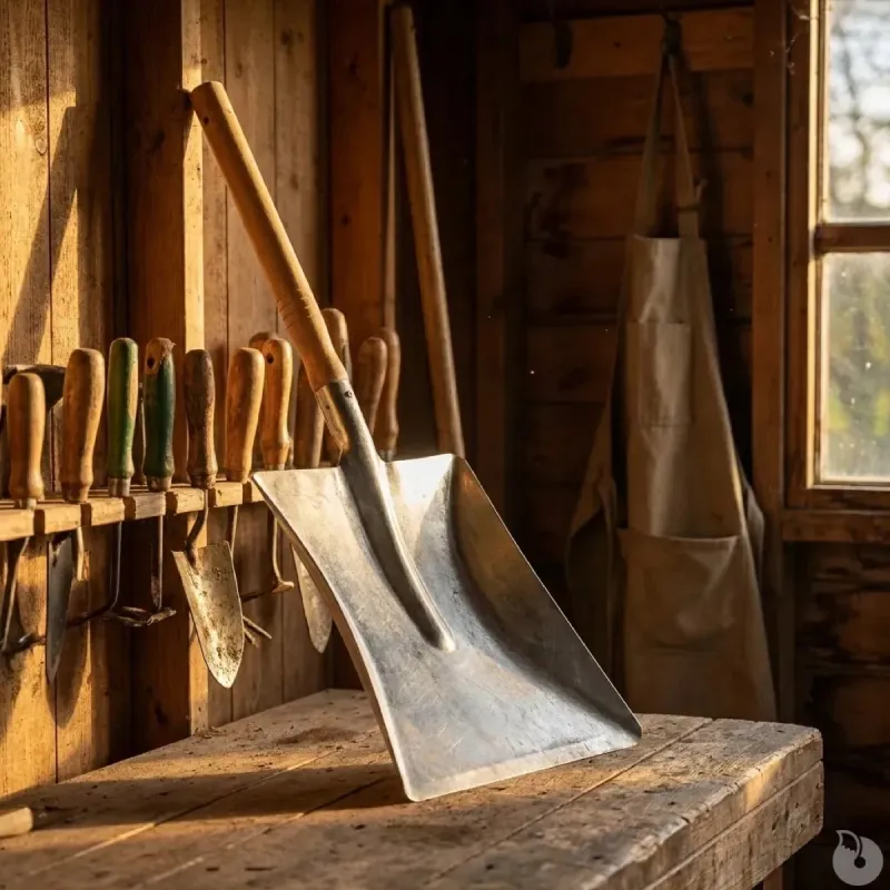 Pelle métal zingué 23x22cm manche bois 43,5cm - Ducatillon
