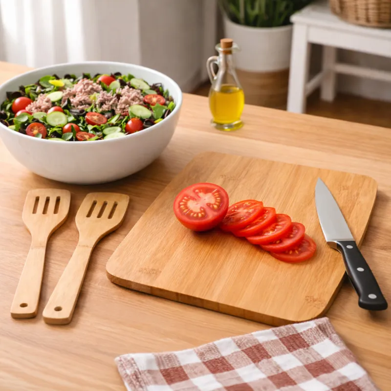 Planche en bambou 33 x 23 x 1 cm 2 spatules - Ducatillon
