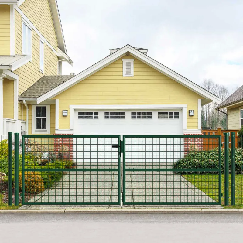 Portail 2 vantaux grillagé 3x1m - Maille 50mm - Vert - Ducatillon