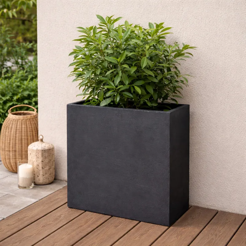 Pot de fleurs anthracite plastique 60 X 26 X 60 cm - Ducatillon