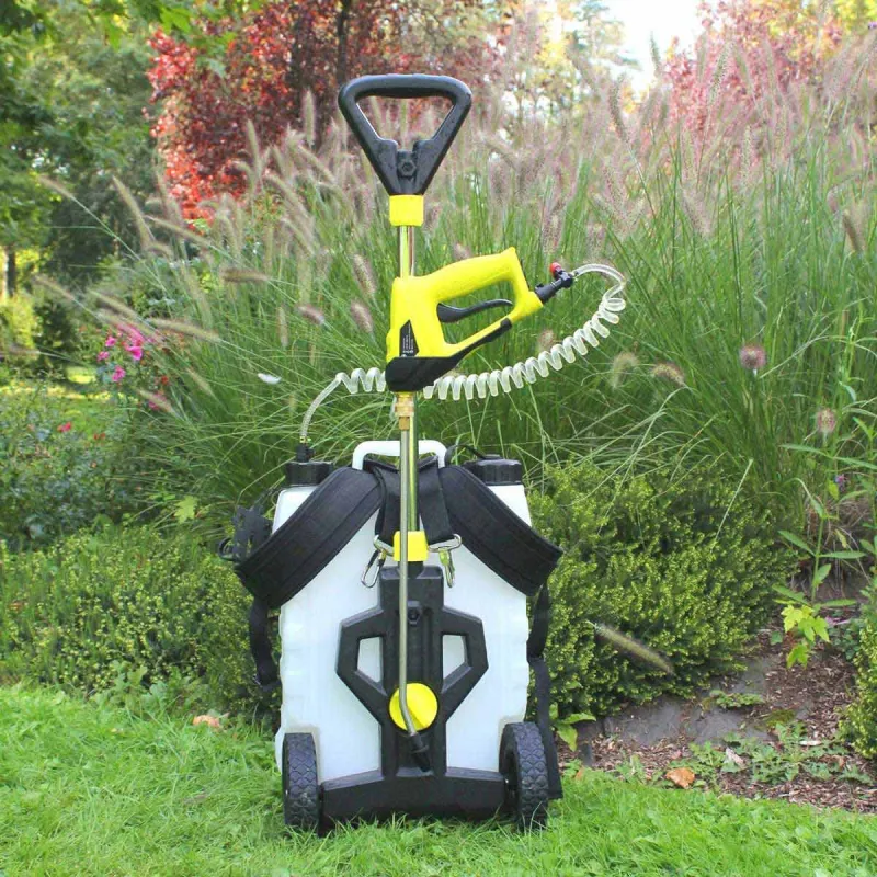 Pulvérisateur électrique rechargeable 15 L – avec chariot et harnais - Ducatillon