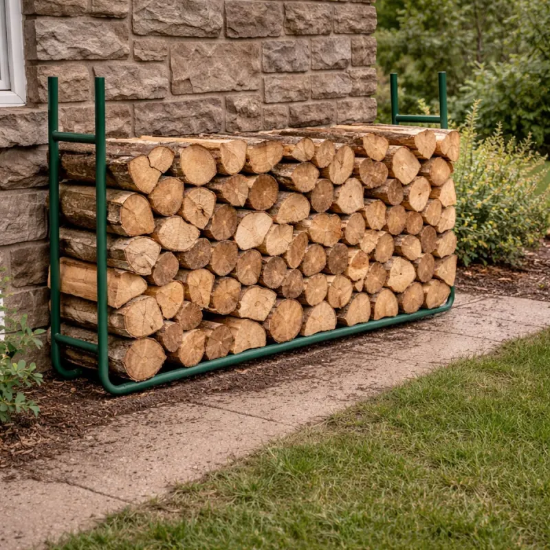 Range bûche métallique 120x90x20 cm - Support bois de chauffage - Ducatillon