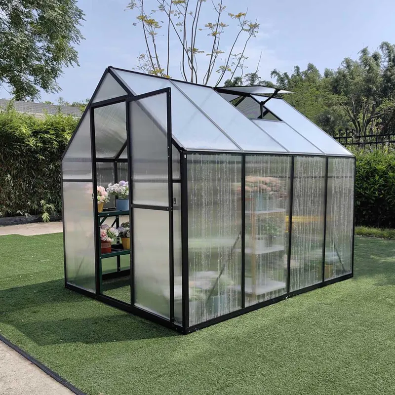Serre de jardin en aluminium et polycarbonate 6,2 m² - 350x177x192 cm - Ducatillon