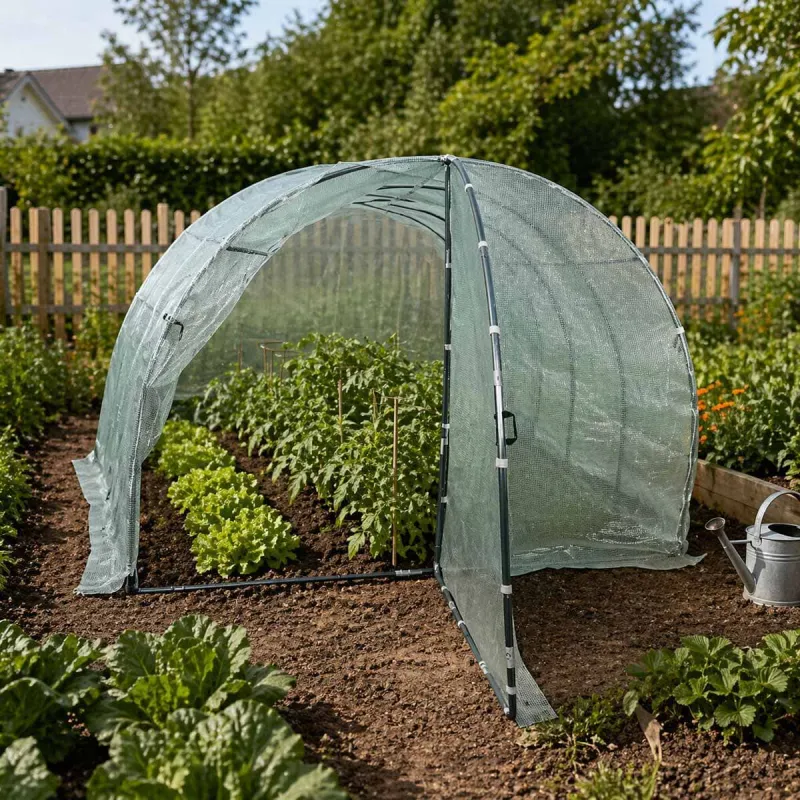 Serre Maraîchère 12m² - Structure Galvanisée avec Housse Anti-UV 140g/m² - Ducatillon