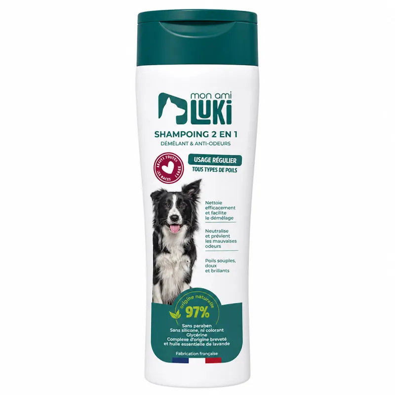 Shampoing 2 en 1 anti-odeurs pour chiens 300ml - Ducatillon