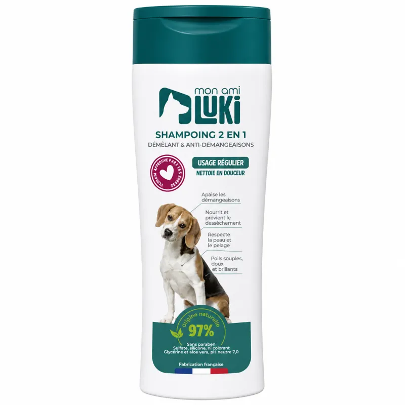 Shampoing 2en1 apaisant anti-démangeaisons chien 300ml - Ducatillon