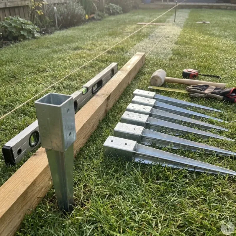 Support de poteau bois à enfoncer 7,1x7,1 cm - Acier galvanisé - Ducatillon