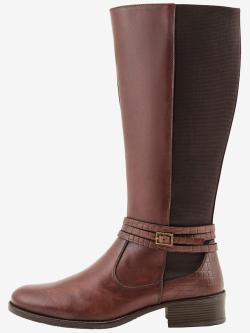 Bottes pour jambe large, XXL, marron foncé uni, taille 40, Sheego - helline