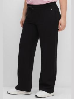 Pantalon de sport, couleur : noir uni, taille 42, marque Sheego, 70% viscose;26% polyamide;4% élasthanne - helline