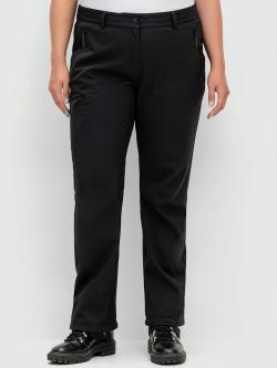 Pantalon softshell, couleur : noir uni, taille 48, marque Sheego, 95% polyester;5% élasthanne - helline