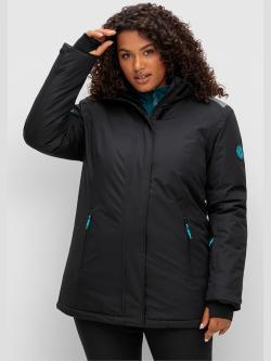 Veste de ski, couleur : noir uni, taille 50, marque Sheego, 100% polyester - helline