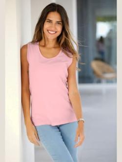 Débardeur bretelles larges avec encolure ronde, couleur rose, taille 46 - helline
