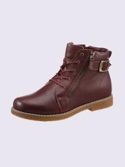 Bottines à lacets cuir nappa de vache, couleur rouge, taille 40 - helline