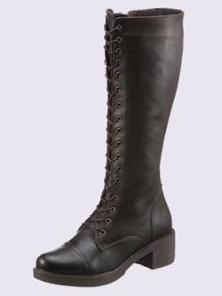 Bottes cuir nappa de vache, coleur marron - HELLINE