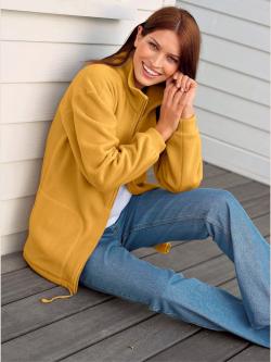 Veste polaire traitement contre les bouloches, couleur jaune, taille 48, marque Collection L - helline