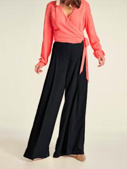 Pantalon jambes larges, coleur noir - HELLINE