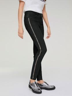 Jeans effet ventre plat coupe skinny tendance, coleur noir - HELLINE