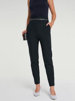 Pantalon en jersey longueur raccourcie, coleur noir - HELLINE