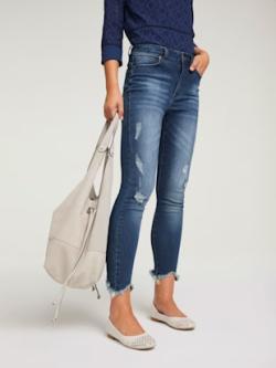 Jean skinny coupe skinny tendance, couleur bleu, taille 46, marque Linea Tesini - helline