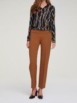 Pantalon en jersey coupe droite, coleur nougat - HELLINE