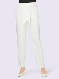 Pantalon 7/8 forme courte tendance, coleur écru - HELLINE