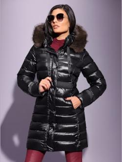 Manteau en duvet 80% duvet, 20% plumes, couleur noir - HELLINE