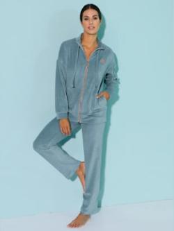 Tenue détente chandail en velours ras, coleur jade - HELLINE