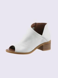 Sandales cuir nappa de vache, couleur blanc, taille 38 - helline