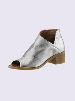 Sandales cuir nappa de vache, couleur : couleur argent, taille 36, 100% cuir de vache - helline