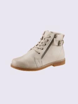Bottines à lacets cuir nappa de vache, couleur ivoire moyen uni, taille 38 - helline