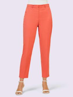 Pantalon mélange coton et lyocell de qualité, coleur corail - HELLINE