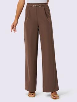 Pantalon entretien facile, couleur marron, taille 50, marque Creation L - helline