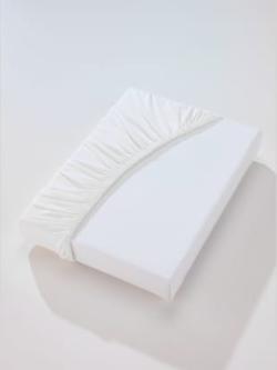 Drap-housse élasthanne : tenue infroissable, Hauteur de matelas jusqu'à 10 cm, couleur : blanc uni, taille 1 pièce 120x200 - 130x220 cm, marque