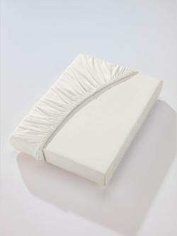 Drap-housse élasthanne : tenue infroissable, Hauteur de matelas jusqu'à 10 cm, couleur : couleur ivoire clair uni, taille 1 pièce 90x190 - 100x220 cm,
