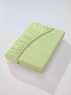 Drap-housse élasthanne : tenue infroissable, Hauteur de matelas jusqu'à 10 cm, couleur : vert clair uni, taille 1 pièce 180x200 - 200x220 cm, marque