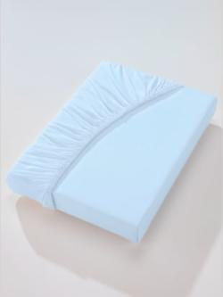 Drap-housse très extensible, coleur bleu clair - HELLINE