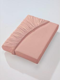 Drap-housse jersey fin maco à repassage superflu, couleur rose, taille 1 pièce 180x200 - 200x200 cm, marque Estella - helline