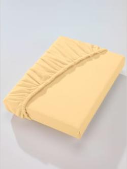 Drap-housse chaud et moelleux, coleur jaune vanille - HELLINE